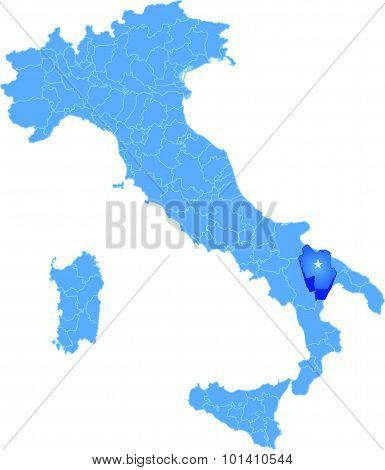 Map Of Italy, Matera