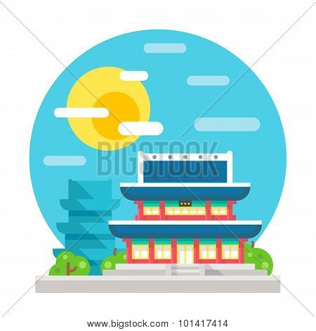 Changdeokgung Palace Flat Design Landmark