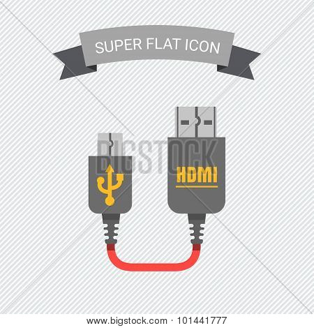 Mini USB to HDMI cable