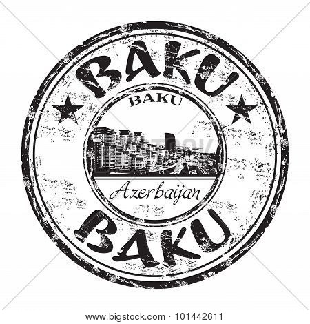 Baku grunge rubber stamp