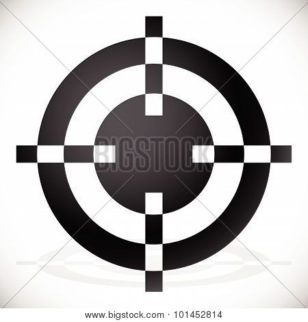 Red Target Mark, Crosshair, Reticle Graphics. Vector.