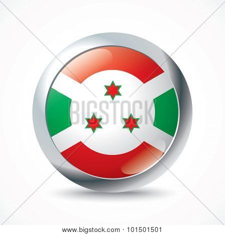 Burundi flag button - vector illustration