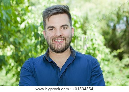 happy young casual man outdoor portrait