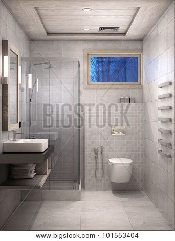3D Rendering Of Bathroom