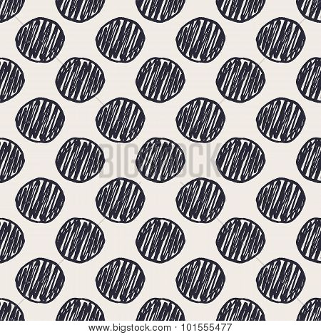 Geometric hand drawn polka dots seamless pattern