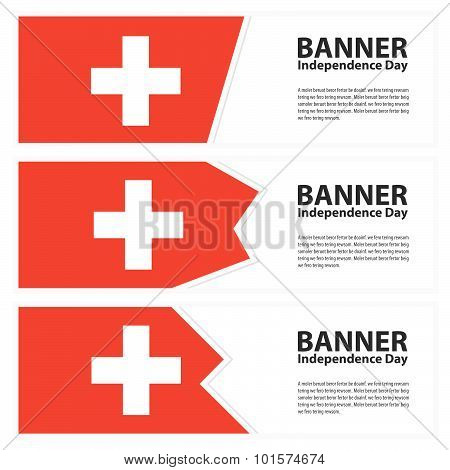Switzerland Flag Banners Collection Independence Day