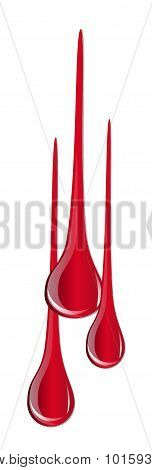 Dripping blood isolated on white. Blood drop vector