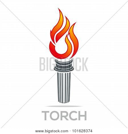 Logo Torch abstract flame fire design