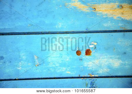 Dirty   Paint In The Blue Wood  And Rusty Nail