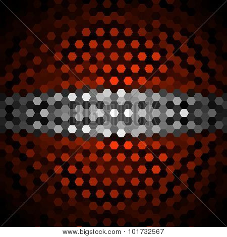 Coquelicot and Gray Hexagons Pattern Background