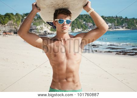 Surfer from Hawaii posing