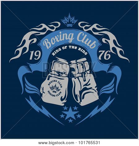 Boxing emblem. Vector stock.