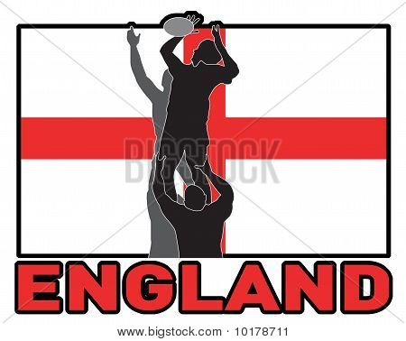 Rugby spiller lineout England flag