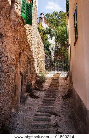 Narrow Street, Majorca, Spain