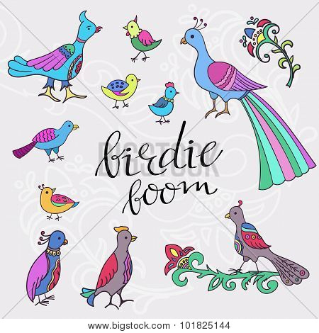ethnic colored birds
