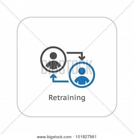 Retraining Icon. Business Concept. Flat Design.