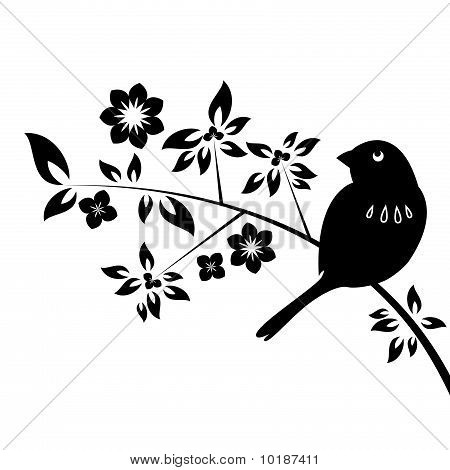 decorative bird with leafs