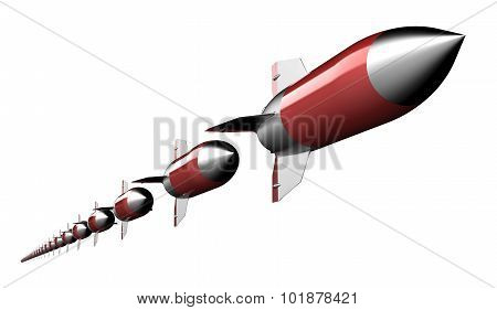 Missile Isolated On A Back Ground With Cilpping Path