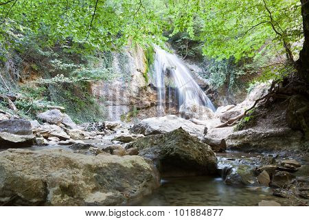 beautiful falls dzhur-dzhur in the Crimea, Russia