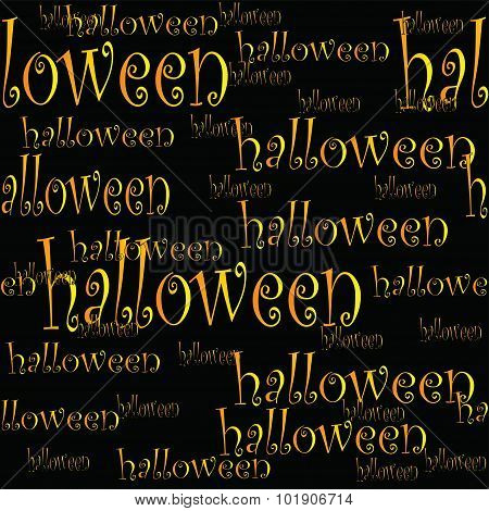 Seamless pattern with the word Halloween