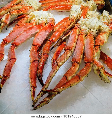 Crab legs At Fish Market In Bergen, Norway Europe
