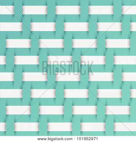 Braided Weave Pattern, Blue Background Vector