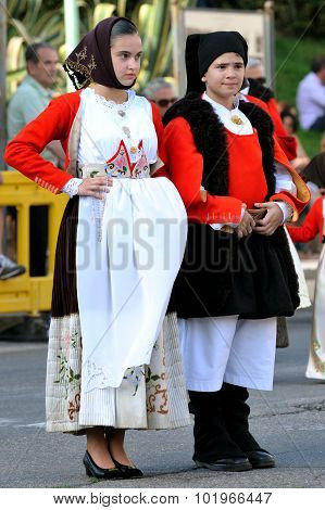 Traditional Costumes Of Sardinia.