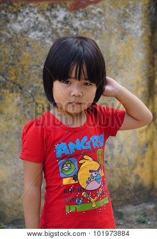 Portrait Of Burmese Little Girl