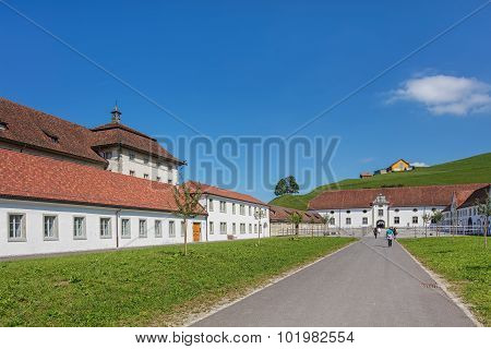 Courtyard Of The Einsiedeln Abbey