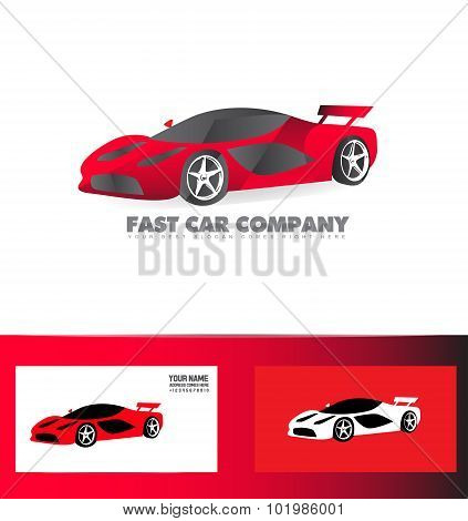 Fast Sport Car Logo Red