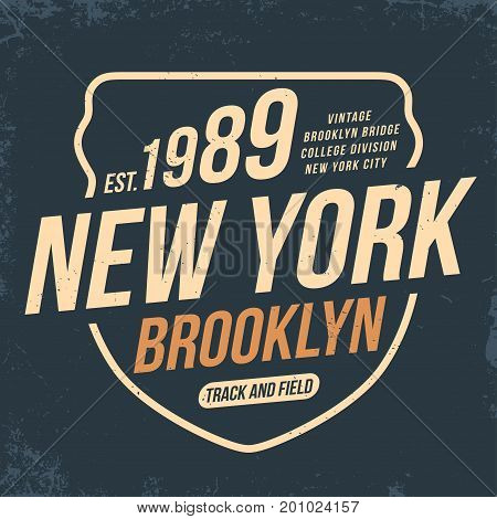 New York athletic sport typography for t shirt print. Varsity style. T-shirt graphics. Vector