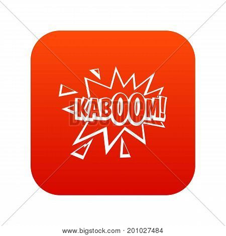 Kaboom, explosion icon digital red for any design isolated on white vector illustration