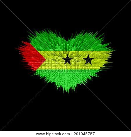 The Heart of Sao Tome and Principe Flag abstract background.