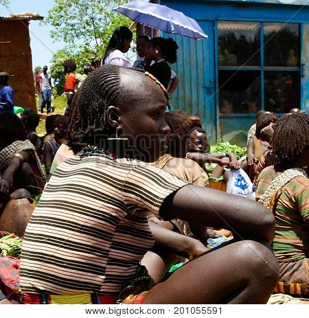Hamer tribe girls - 03 october 2012 Omo valley Ethiopia