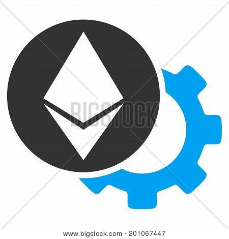 Ethereum Settings Gear flat vector pictograph for application and web design.