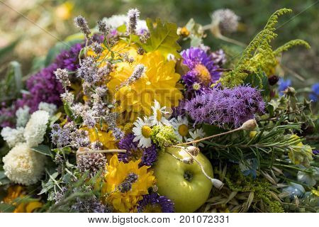 handmade beautiful bouquets from flowers and herbs