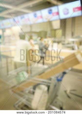 Blurred Image Of People Queue Up Waiting In Line To Buy Fast Food In Fastfood Store Or Seflservice R
