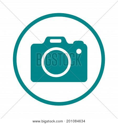 Photo camera symbol. DSLR camera sign icon. Digital camera. Flat design style.