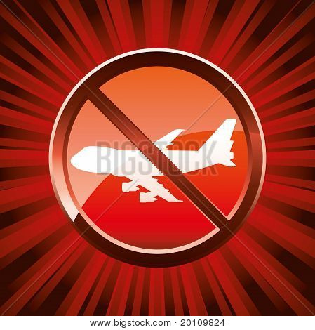 Señal de advertencia acerca de ningún vuelo