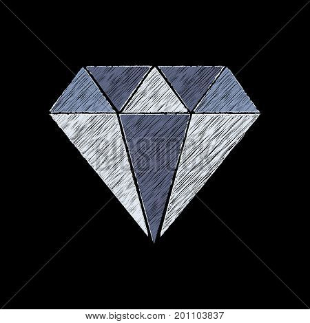 Vector effect of embroidery of a precious stone. Diamond