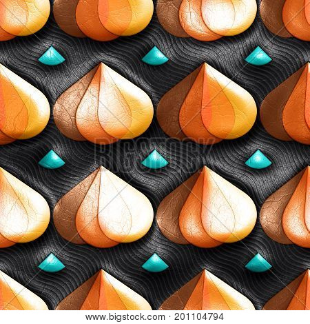3D Render Of Pattern Seamless Leather Tile