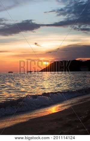 The sun and light reflectiion on the sea