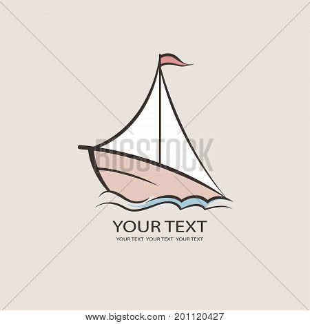 Nautical theme icon. Boat logo Brand Identity for Boating Business