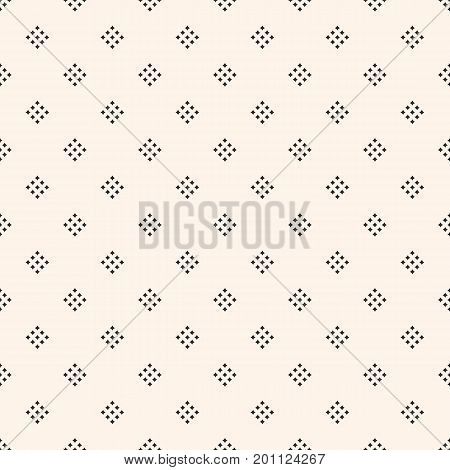 Vector geometric texture with small diamond shapes, tiny rhombuses, squares. Abstract modern seamless pattern. Light monochrome background. Repeat design for decor, textile, fabric, furniture, cloth. Diamond pattern, rhombus pattern.
