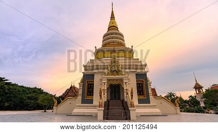 Golden Pagoda Temple tourist attraction in PattayaThailand