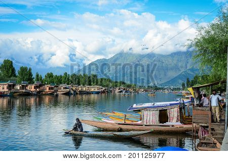 Landscape Of Dal Lake In Srinagar, India