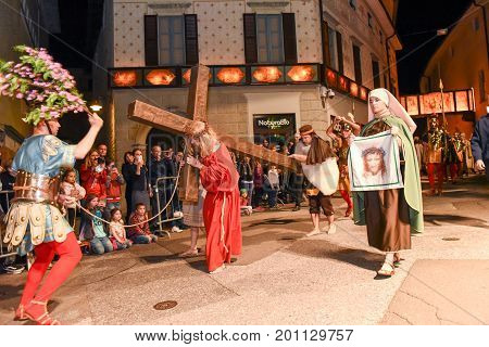 Annual Procession Of The Crucifixion Of Jesus Christ At Easter