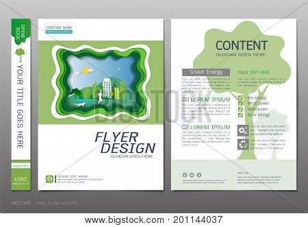 Covers book design template vector, Green energy concept, Use for brochure, annual report, flyer - leafle, magazine, poster, corporate presentation, portfolio, banner, website (A4 size layout)