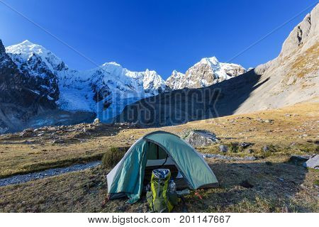 Beautiful mountains landscapes in Cordillera Huayhuash, Peru, South America