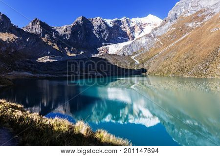 Beautiful mountains landscapes in Cordillera Huayhuash, Peru, South America